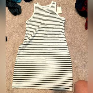 NWT - A New Day bodycon casual dress, black and white stripe